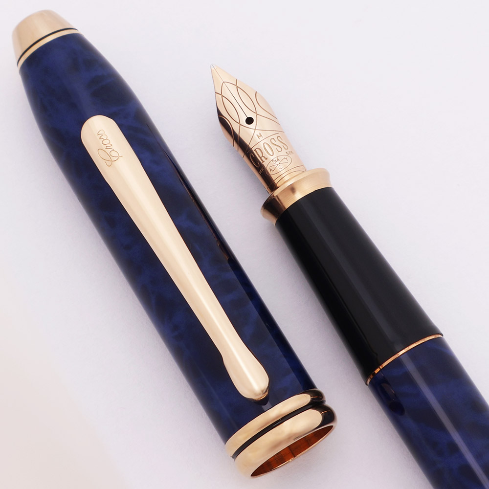 Cross Townsend Fountain Pen - Midnight Blue Lacquer, Medium 14k